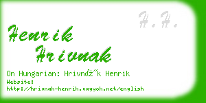 henrik hrivnak business card